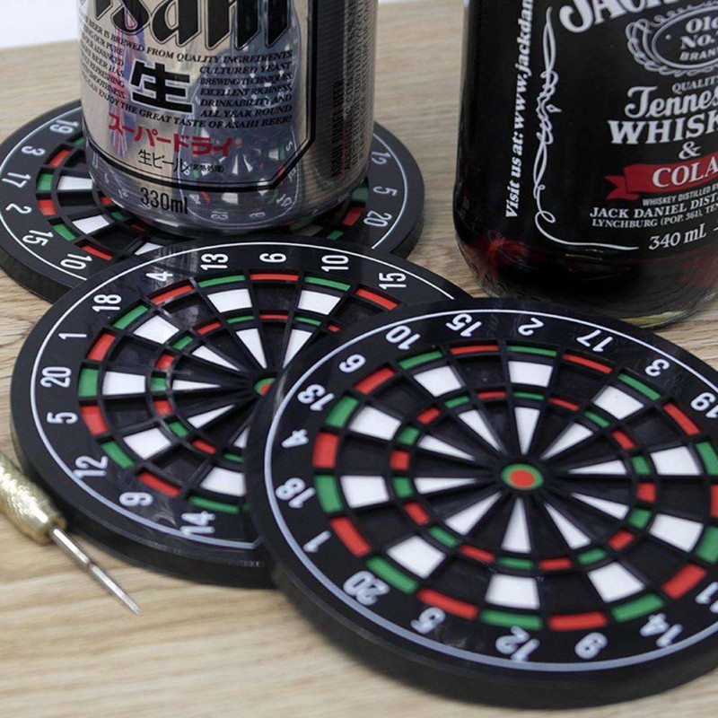 4pcs/set Kitchen Utensils Dart board Styled Coaster Mini Dart Board Cup Coa