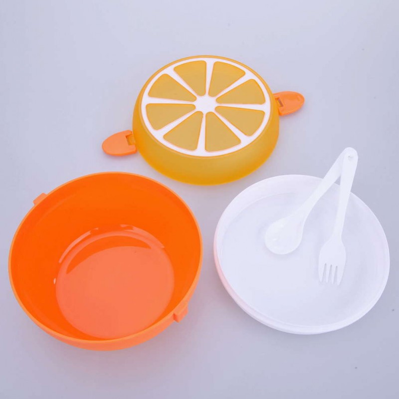 Cutlery Plastic Lunch Box Bento Storage Kids Bowl Food Container Plate Sn