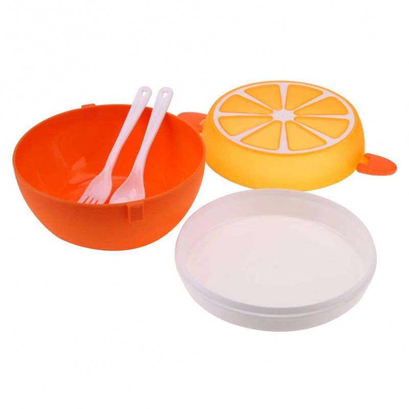 Cutlery Plastic Lunch Box Bento Storage Kids Bowl Food Container Plate Sn