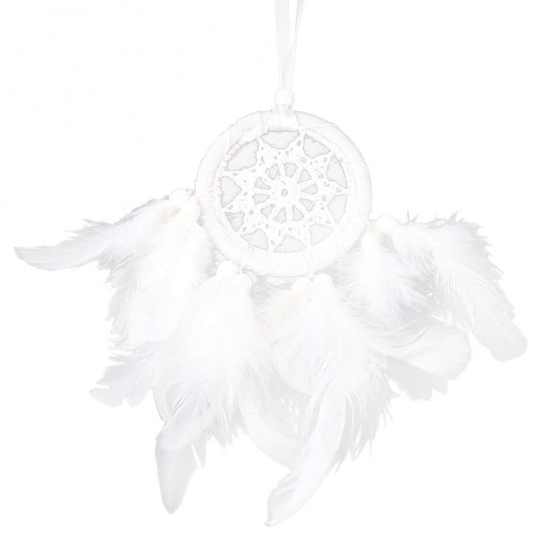 White Feather Dream Catcher Feather Bead Hanging Decor Ornament