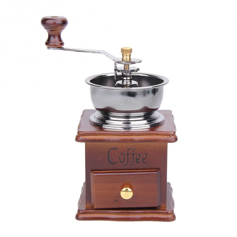 Manual Coffee Bean Grinder Retro Wood Design Mill Maker Grinders