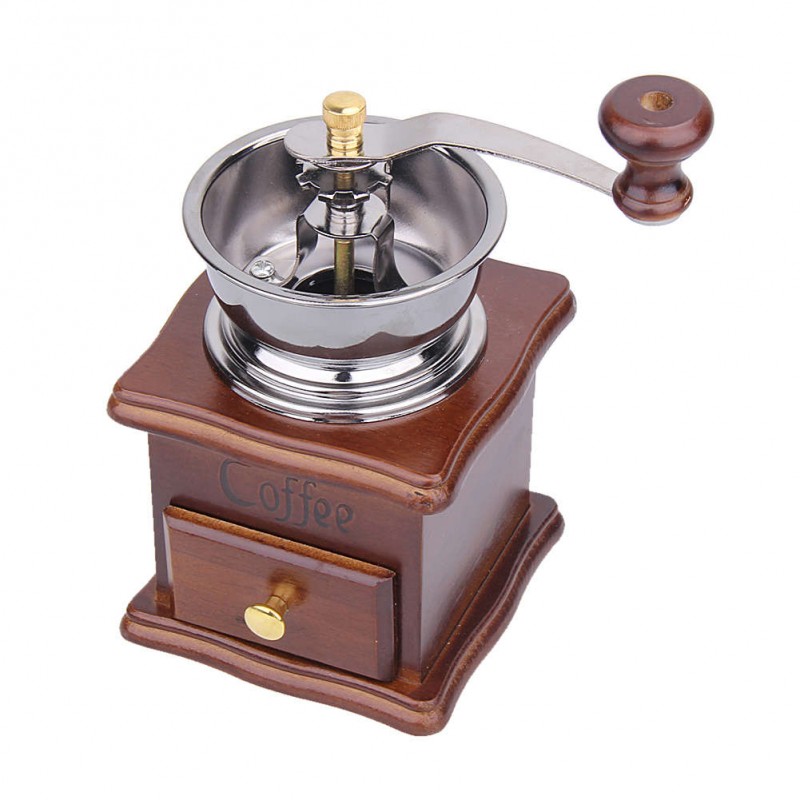 Manual Coffee Bean Grinder Retro Wood Design Mill Maker Grinders