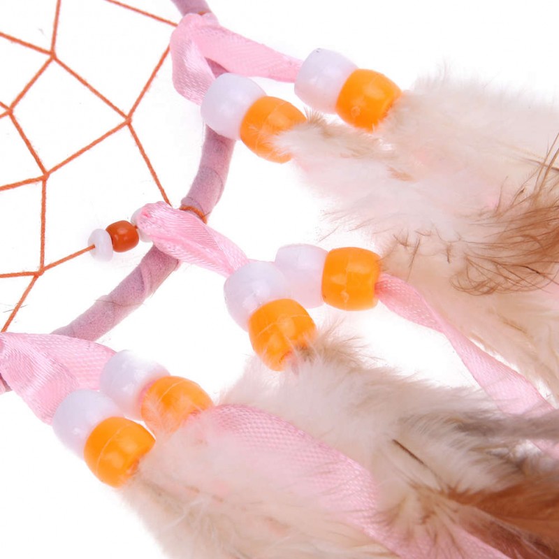 Pink Dream Catcher Feathers  Wall Hanging Home Car Decor Ornament Craft