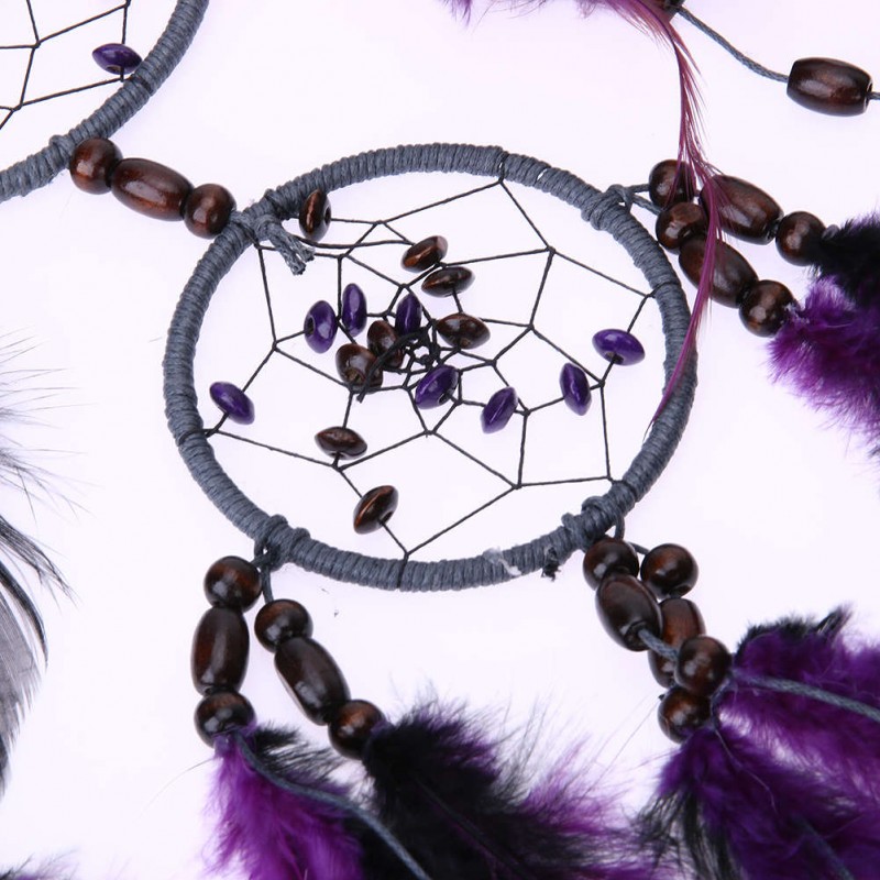 Purple Feather Dream Catcher Feathers Wall Hanging Home Car Decor Ornament