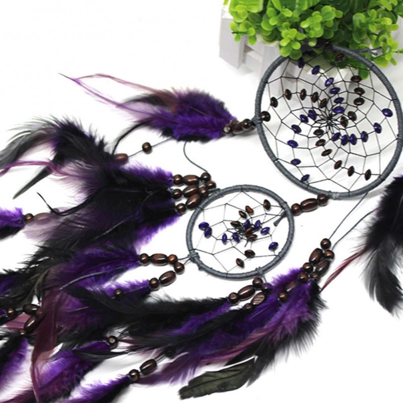 Purple Feather Dream Catcher Feathers Wall Hanging Home Car Decor Ornament