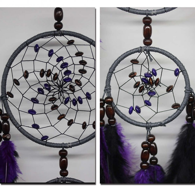 Purple Feather Dream Catcher Feathers Wall Hanging Home Car Decor Ornament