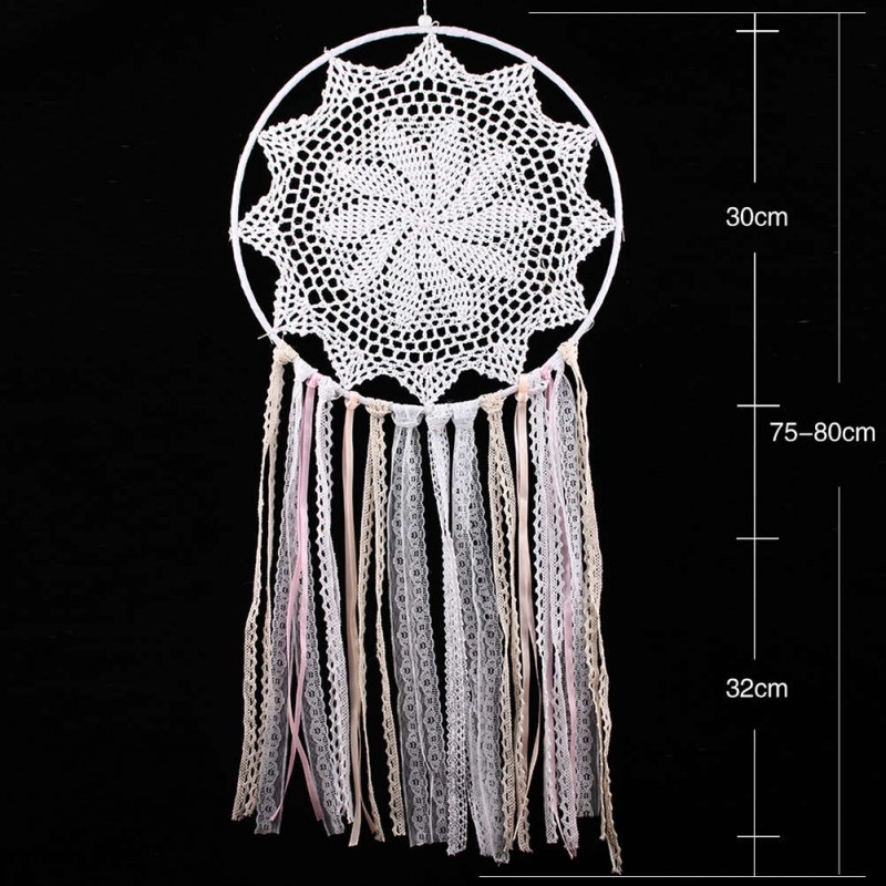 Lace Tassels Dream Catcher Single Ring Wall Hanging Home Car Decor Craft