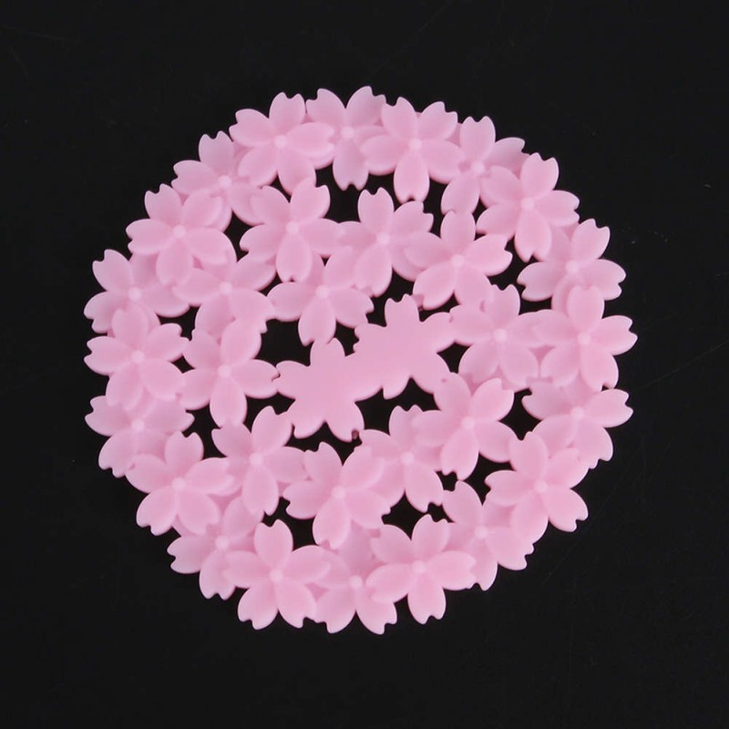 Silicone Hollow Cherry Blossom Antiskid Cup Mat Insulation Mat(Pink)