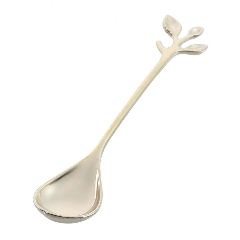 Leaf Shape Gold Silver Coffee Spoon Fork Kitchen Dining Room Bar Cutlery