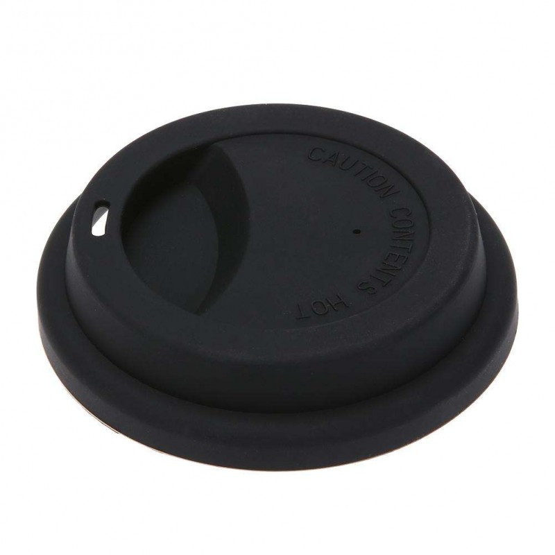 Silicone Insulation Anti-Dust Cup Cover Tea Coffee Sealing Lid Cap(Black)