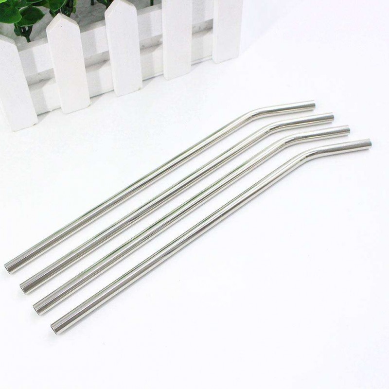 8pcs Metal Drinking Straws+2 Cleaning Brushes Sets