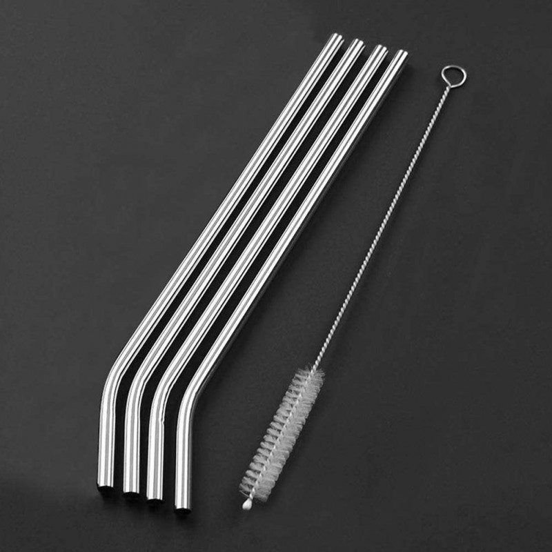 Reusable Drinking Straws Cleaner Brush Set Metal Straws