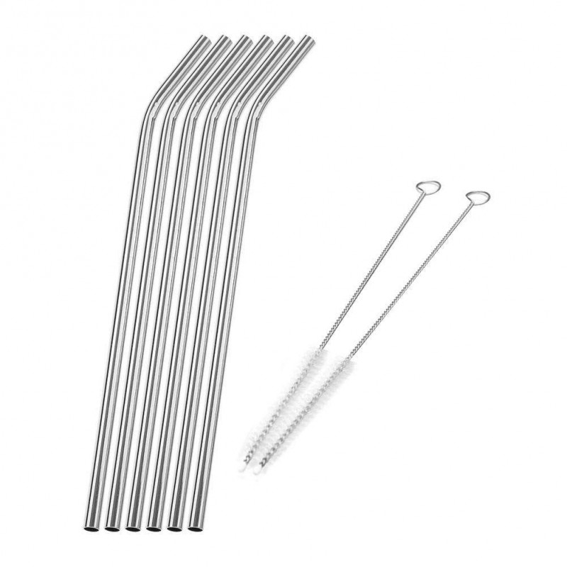 Reusable Drinking Straws Cleaner Brush Set Metal Straws