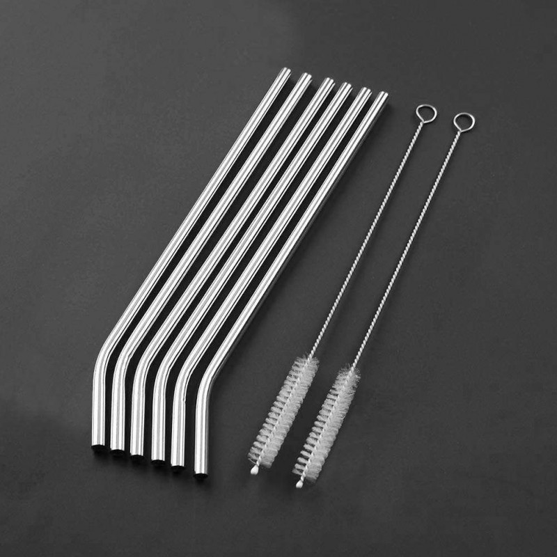 Reusable Drinking Straws Cleaner Brush Set Metal Straws