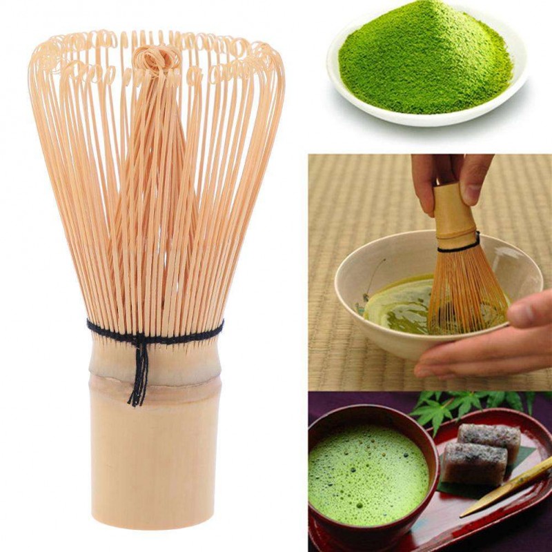 Pro Handicrafted Bamboo Matcha Green Tea Whisk Holder Scoop(48 Edges)