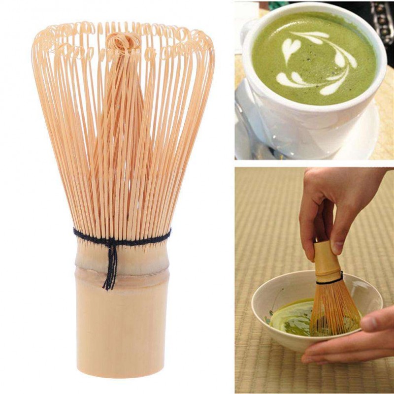 Pro Handicrafted Bamboo Matcha Green Tea Whisk Holder Scoop(48 Edges)