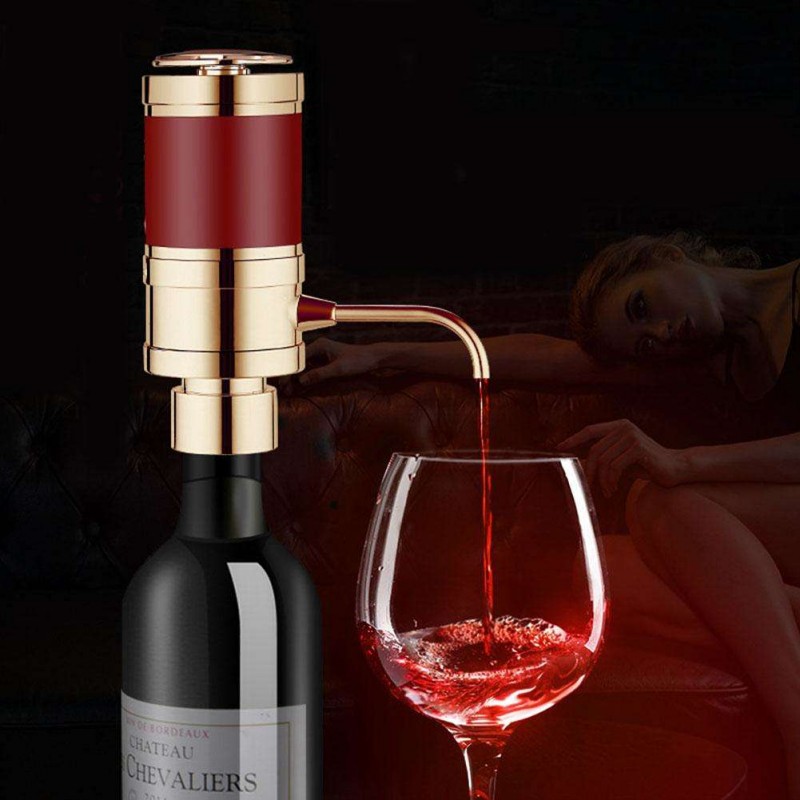 Instant Electric Quick Decanter Red Wine Vodka Whiskey Dispenser Gift(Gold)