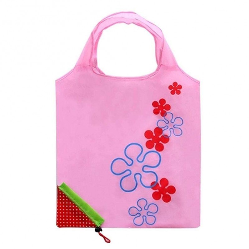 Strawberry Green Shopping Bag Portable Folding Bags Kitchen Storage Tools