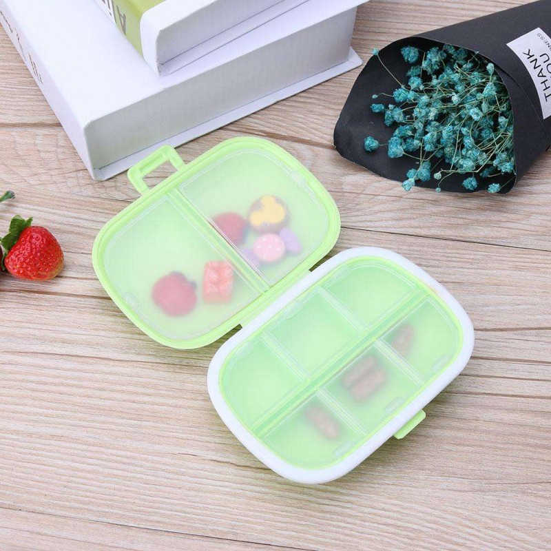 6 Lattice Pill Box Sealed Storage Box Pressed Pop Medicine Drugs Box