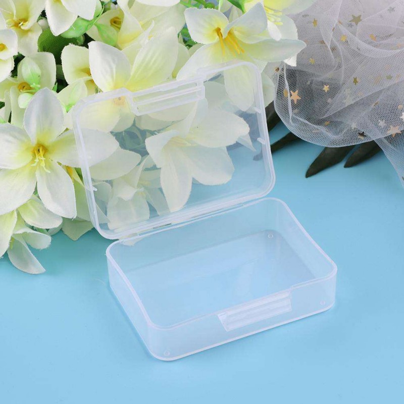 Transparent Plastic Storage Box Square Jewelry Parts Packing Cover Boxes