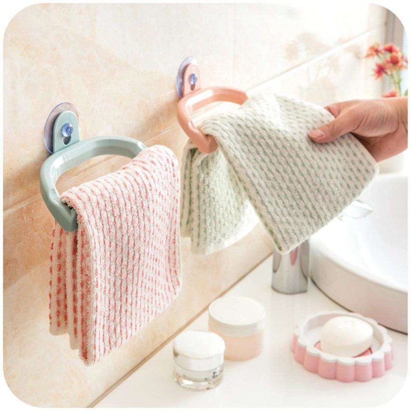 Plastic Wall Sucker Cook Pot Lid Holder Pan Dishcloth Bracket Rack