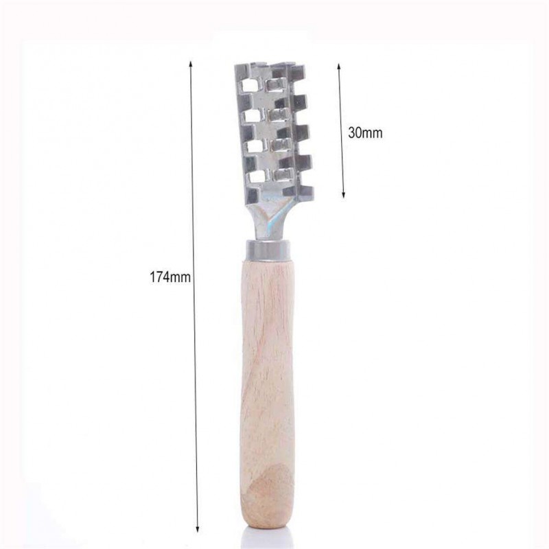 Fish Scale Scraper Seafood Skin Remover with Wooden Handle