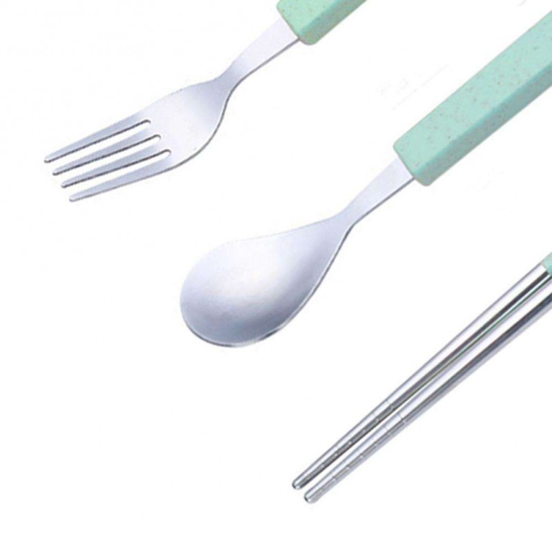 3pcs Cutlery Set Fork Spoon Chopsticks Tableware